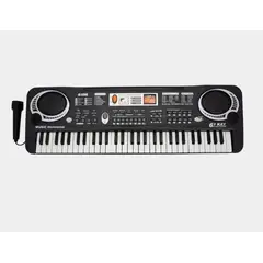 GENERICO - Piano juguete niño 61 teclas negra 54 cm