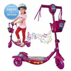 GENERICO - MONOPATIN SCOOTER PARA NIÑOS CON CANASTA Y DE COLORES
