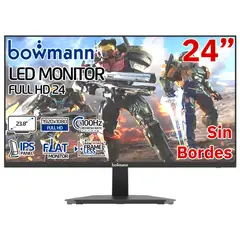 BOWMANN - Monitor 24 Led Fhd Ips 100hz Pantalla Gamer Slim Sin Borde 1920x1080