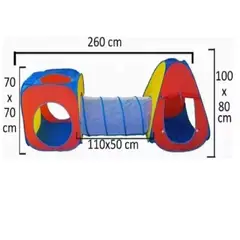 GENERICO - COMBO DE CARPA CUBO Y TUNEL 3X1 PARA NIÑOS DIVERTIDO COLORES