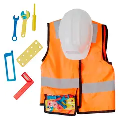 GENERICO - Set Juego De Ingeniero Chaleco Herramientas + Casco Niños