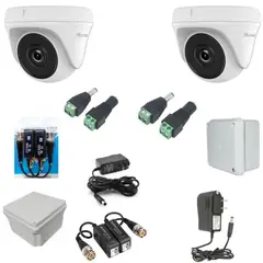 HILOOK - Kit 2 Cámaras de Seguridad THC-T120-PC + Accesorios