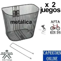 SENA - 2 Canastillas Metálicas Bicicleta Rin 26