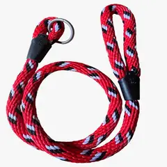 GENERICO - Lazo Cordón Collar Resorte Para Perros Rojo Negro Y Blanco