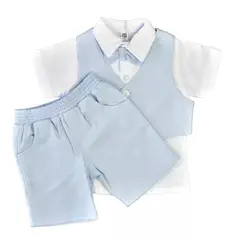 MUNDO BEBE - Conjunto Traje Bautizo Para Bebe Niño Con Chaleco Corbatín.