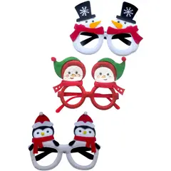 GENERICO - 3 gafas Navidad Diseño De muñeco nieve dia velitas rojo