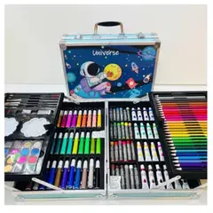 GENERICO - KIT DE ARTE GRANDE 145 PIEZAS CAJA METAL, SET ARTE COMPLETO