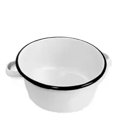 MUNDO BEBE - Olla Esmaltada blanca 18 Cm