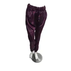 VIA7 - Pantalón jogger satin mujer de bolsillos estilo ancho nuevo