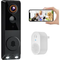 GENERICO - Timbre Inalámbrico Smart Con Cámara Wifi 1080p FHD Video - Recargable