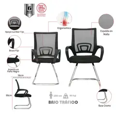 MUEBLESYA - SET X2 Silla De Oficina Tibirita Interlocutora Cromo