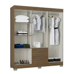 AKIVOY - Closet 6 Puertas Tokyo 188x164x47 Color Castaño