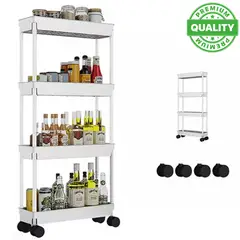ONE PIXEL - Carrito Auxiliar Organizador Multiusos 4 Niveles 360 °Ruedas