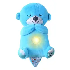 ZHOPI CO - Peluche Nutria Azul Que Respira Recargable Con Luz y Sonido