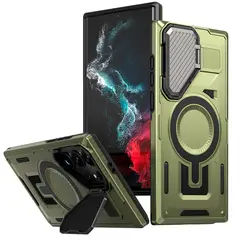 GENERICO - Estuche armo spartan magnetico compatible con Samsung S24 Ultra Verde