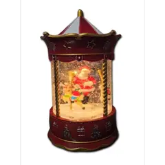 GENERICO - Carrusel Navideño Giratorio Animado Adorno Navideño rojo