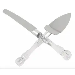 STAINLESS STEEL - Juego Cuchillo + Pala Espátula Acero Para Eventos