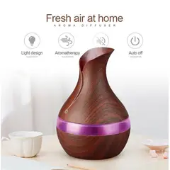 GENERICO - Humidificador Difusor de Aromas 300ml Estilo Florero Oscuro