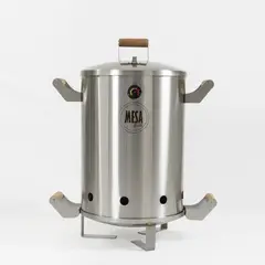 MESA GRILLS - Barril Asador Acero Inoxidable Mediano 85x65 cm