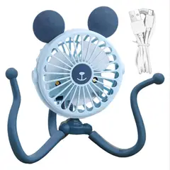 ENFANT'ASY - Ventilador Recargable Portátil Luz Led Mini Bebe Usb Coche