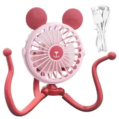 ENFANT'ASY - Ventilador Recargable Portátil Luz Led Mini Bebe Usb Coche