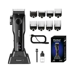 KEMEI - Maquina Cortadora De Cabello Km-5082 Con Base De Carga