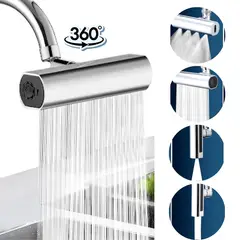 GENERAL - Grifo Giratorio Cocina 360 Rociador Cascada Lluvia 4 En 1