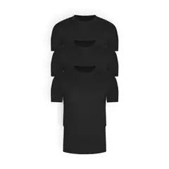 DIANE & GEORDI - Camiseta cuello redondo acanalada (Pack X3)(2256) - Negro