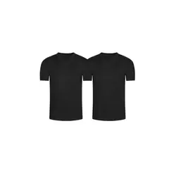 DIANE & GEORDI - Camiseta cuello V acanalada (Pack X2)(2682) - Negro