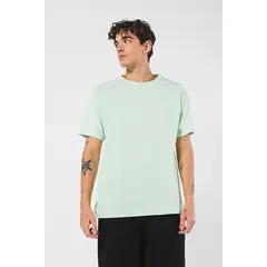 KOAJ - Camiseta unicolor en algodón con hombro rodado y manga Hombre