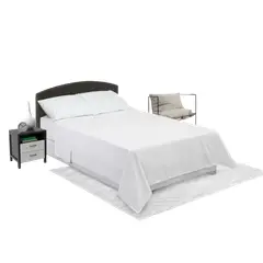 ELEGANT - Pack x2 Juegos Sabanas Blancas Algodón Cama SEMIDOBLE 120x190
