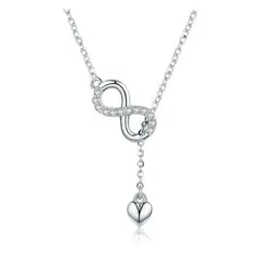 ALHAJAS - Collar Cadena Para Mujer Corazón Amor Infinito En Plata 925
