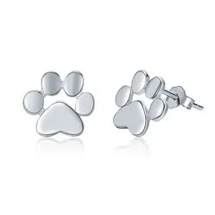 ALHAJAS - Aretes Topos Niña O Mujer Huellas Perro Gato Fabricados En Plata 925