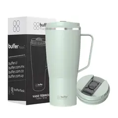 BUFFER FLASK - Vaso Mug Termico Agua Frio Calor 1 Lt Buffer Acero - Verde