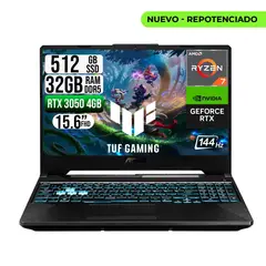 ASUS - TUF GAMING AMD RYZEN 7-7445HS RTX 3050 4GB SSD 512GB RAM 32GB LED 15,6 FHD 144Hz