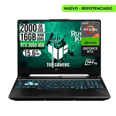 ASUS - TUF GAMING AMD RYZEN 7-7445HS 3050 4GB SSD 2TB RAM 16GB LED 15,6 FHD 144Hz