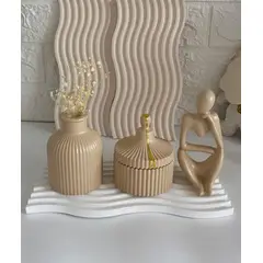 GENERICO - Adorno decorativo para centro de mesa bandeja jarróncofrepensante