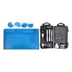 GENERICO - (COMBO) Destornilladores de precisión 115pz en 1 + Tapete Electrónica