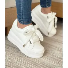 EVEGONZ - Zapato Plataforma Blanco Calzado Urban Casual