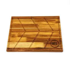 MESA GRILLS - Tabla Para Corte En Madera Teca 50x40x25 Cm
