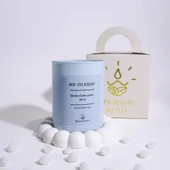 GENERICO - Vela Soy Felicidad - Cera Orgánica Cuarzo Cristal 280g