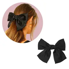 GENERICO - Moño Lazo Satín para Cabello Pelo con Hebilla