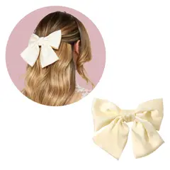 GENERICO - Moño Lazo Satín para Cabello Pelo con Hebilla