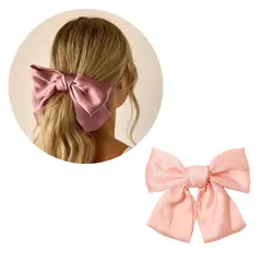 GENERICO - Moño Lazo Satín para Cabello Pelo con Hebilla