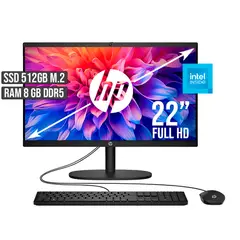 HP - TODO EN UNO INTEL DUAL CORE SSD 512GB RAM 8GB LED 22 FULL HD
