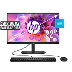 HP - TODO EN UNO INTEL DUAL CORE SSD 512GB RAM 16GB LED 22 FULL HD