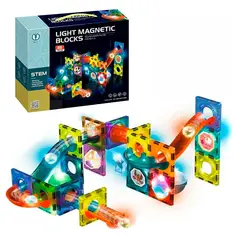 ENFANT'ASY - Bloques Fichas Magnéticas Construcción Laberinto Luces 49 Pz
