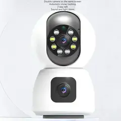 GENERICO - Camara De Seguridad Doble Lente Wifi gira 360°