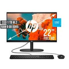HP - TODO EN UNO INTEL DUAL CORE SSD 1TB RAM 8GB LED 22 FULL HD