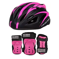 CANARIAM - Combo Kit Protección C2 +Casco Nova Fucsia Talla XS